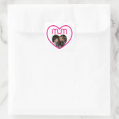 Roze MUM Liefde Fotolijst Vierkante Sticker (Tas)