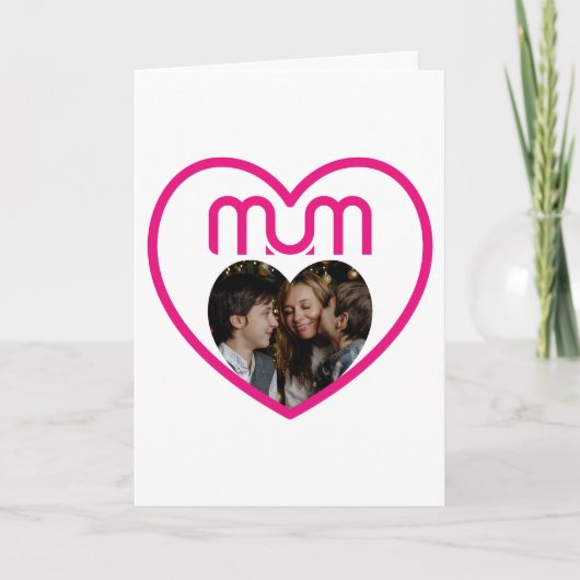 Roze MUM Love Fotolijst Kaart (Voorkant)