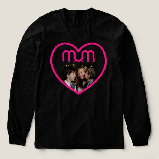 Roze MUM Love Fotolijst Tri-Blend Shirt (Voorkant)