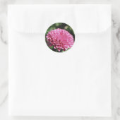 Roze mum ronde sticker (Tas)