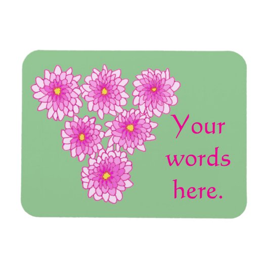Roze Mums Bloemen Chrysanten Magneten (Horizontaal)