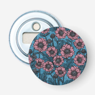 Roze Mums Button Flesopener