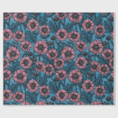 Roze Mums Cadeaupapier (Vlak)