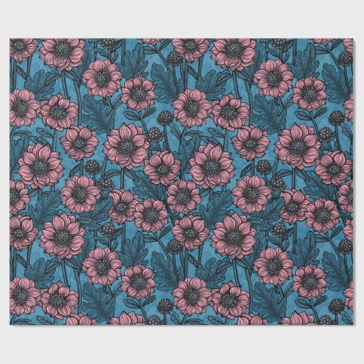 Roze Mums Cadeaupapier (Vlak)