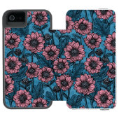 Roze Mums Incipio iPhone Portemonnee Hoesje (Agenda Open)