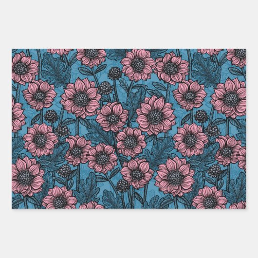 Roze Mums Inpakpapier Vel (Voorkant)