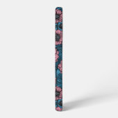 Roze Mums monogram Samsung Galaxy Hoesje (Linkerkant)