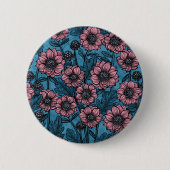 Roze Mums Ronde Button 5,7 Cm (Voorkant)