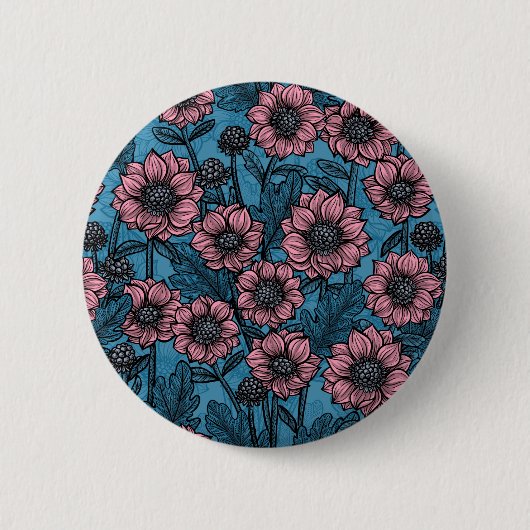 Roze Mums Ronde Button 5,7 Cm (Voorkant)