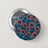 Roze Mums Ronde Button 5,7 Cm (Voorkant /achterkant)