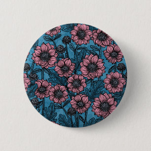 Roze Mums Ronde Button 5,7 Cm
