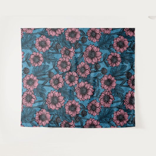 Roze Mums Wandkleed (Voorkant (horizontaal))