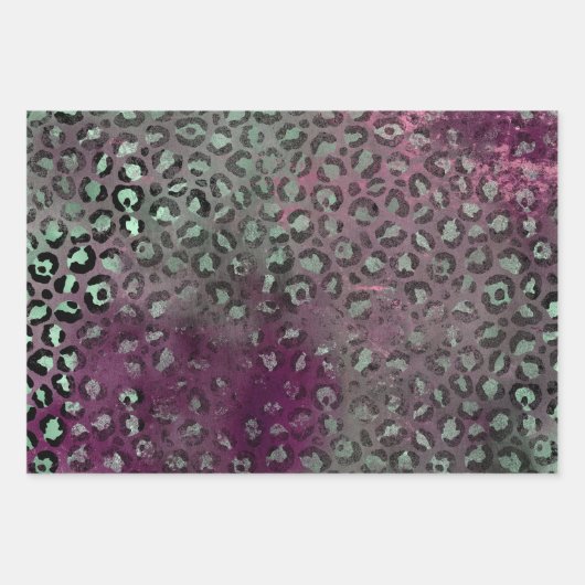 Roze munt Abstracte tropische bladeren Inpakpapier Vel (Voorkant 2)