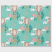 Roze, Munt en Faux Glitter Goud Tropische Woestijn Cadeaupapier (Vlak)