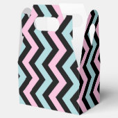 Roze munt en greystripe chevron bruiloft bedankdoosjes (Geopend)