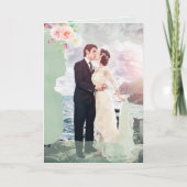 Roze munt groen bloemenstijl  stijl foto bruiloft (Voorkant)