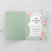 Roze munt groen bloemenstijl  stijl foto bruiloft (Binnen)