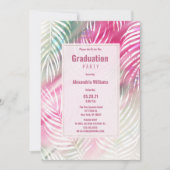 Roze munt groen witte waterverf florale Afstuderen Kaart (Voorkant)