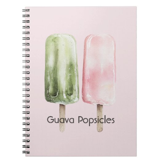 Roze Munt Groene Guave Popsicles Notitieboek (Voorkant)