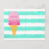 Roze munt zoete ijs 1e verjaardag briefkaart (Achterkant)