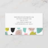 Roze munt zwarte penseelstreken. Moderne professio Visitekaartje (Achterkant)