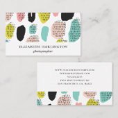 Roze munt zwarte penseelstreken. Moderne professio Visitekaartje (Voorkant / Achterkant)