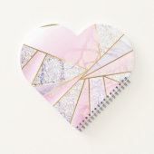 Roze Murble Elegant Heart Notitieboek Schetsboek (Achterkant)
