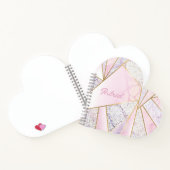 Roze Murble Elegant Heart Notitieboek Schetsboek (Binnen)