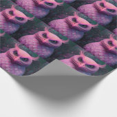 Roze Murloc/Uil hybride schepsel Cadeaupapier (Hoek)