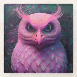 Roze Murloc/Uil hybride schepsel Glazen Onderzetter
