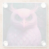 Roze Murloc/Uil hybride schepsel Glazen Onderzetter (Achterkant)