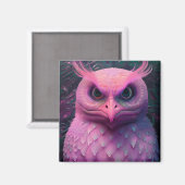 Roze Murloc/Uil hybride schepsel Magneet (Voorkant / Achterkant)