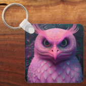 Roze Murloc/Uil hybride schepsel Sleutelhanger (Voorkant)