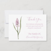 Roze Muscari Begrafenis & Sympathie Dank u Kaarten Notitiekaartje (Voorkant)