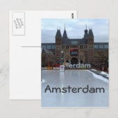 Roze, museumplein, Amsterdam Briefkaart (Voorkant / Achterkant)