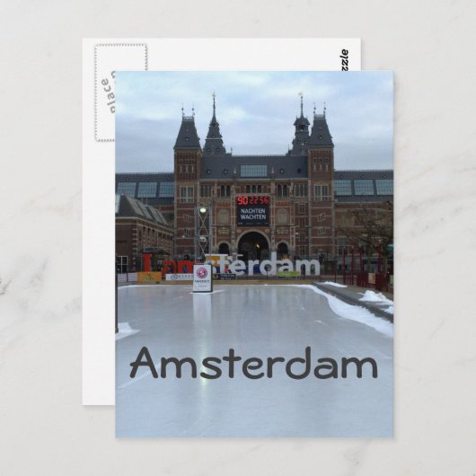 Roze, museumplein, Amsterdam Briefkaart (Voorkant / Achterkant)