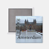 Roze, museumplein, Amsterdam Magneet (Voorkant / Achterkant)