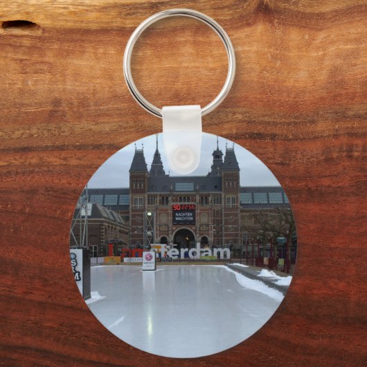 Roze, museumplein, Amsterdam Sleutelhanger (Voorkant)