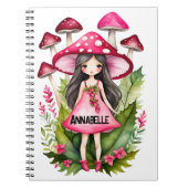 Roze Mushroom Fairy Notitieboek (Voorkant)