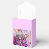 ROZE MUSICAL CLOWN PAARSE EDELSTEEN MONOGRAM BEDANKDOOSJES (Geopend)