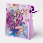 ROZE MUSICAL CLOWN PAARSE EDELSTEEN MONOGRAM BEDANKDOOSJES (Achterkant)