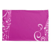 Roze Musical Notes-inspiratie Kussensloop (Achterkant)