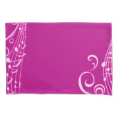 Roze Musical Notes-inspiratie Kussensloop (Voorkant)
