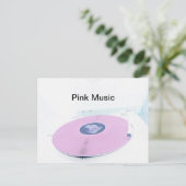 Roze Musik Briefkaart (Staand voorkant)