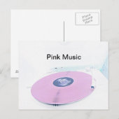 Roze Musik Briefkaart (Voorkant / Achterkant)