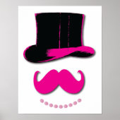 Roze Mustache, bovenste hoed en poster parels (Voorkant)