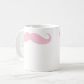 Roze Mustache Coffee Beverage Mok (Voorkant links)