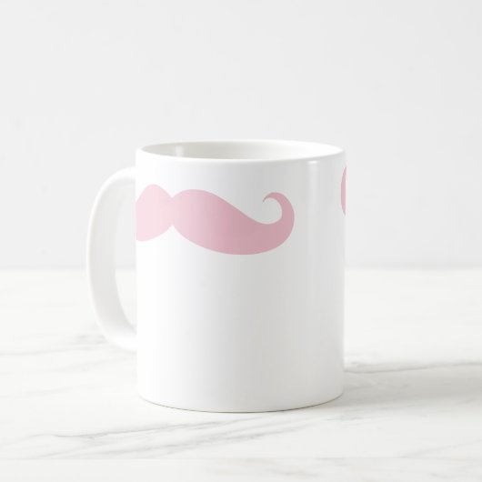 Roze Mustache Coffee Beverage Mok (Voorkant links)