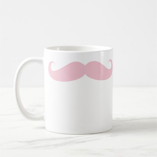 Roze Mustache Coffee Beverage Mok (Links)
