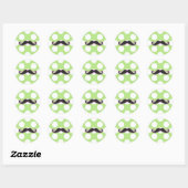 Roze Mustache, Curl Mustache, Stache, Polka Dots Ronde Sticker (Vel)